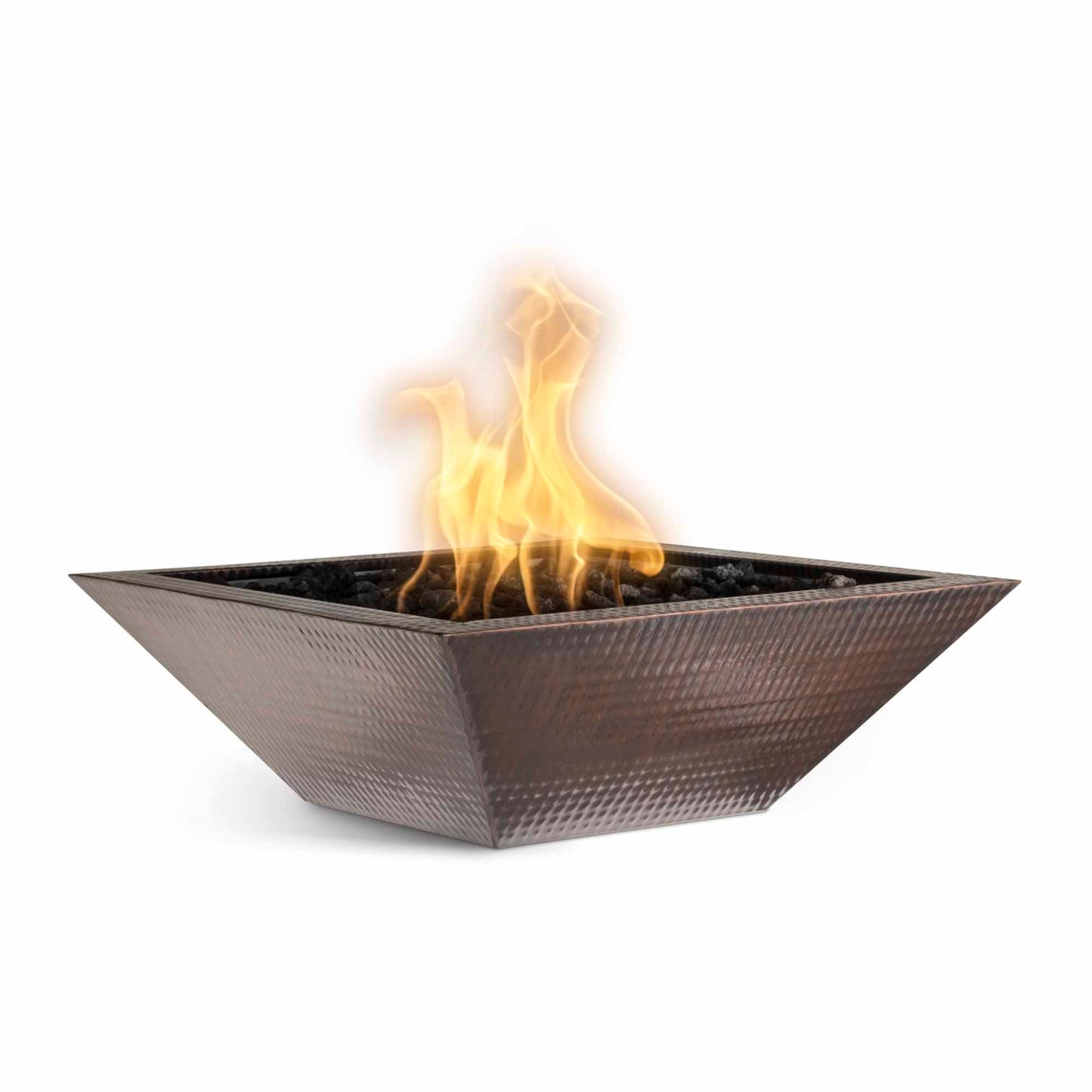 The Outdoor Plus Square Maya Fire Bowl- Hammered Patina Copper