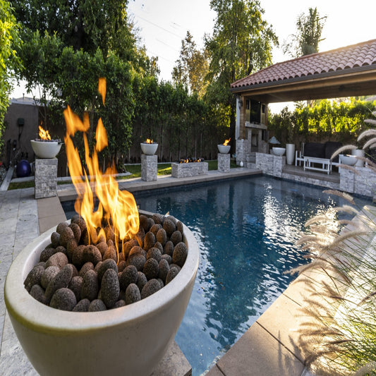 The Outdoor Plus Sedona Concrete Narrow Ledge Natrual Gas Fire Pit